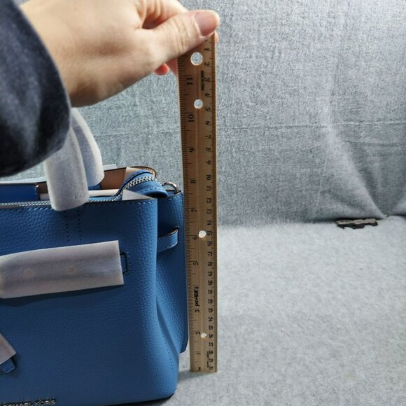 MICHAEL KORS Emilia Small Leather Satchel Crossbody NWT South Pacific Blue Bow A - Picture 8 of 13